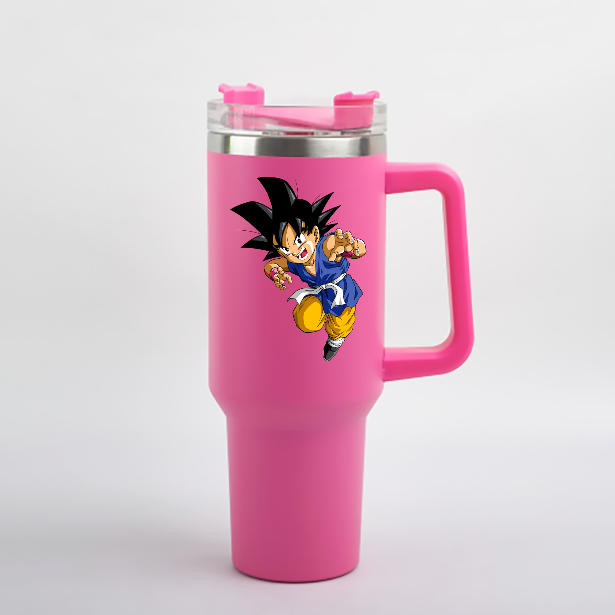 （画像用） ドラゴンボール 孫悟空（そん ごくう）Son Goku カカロット DRAGON BALL Kakarotto 1200mL車用タンブラー - クリスタルステッカー（プラスチックストロー付き）
